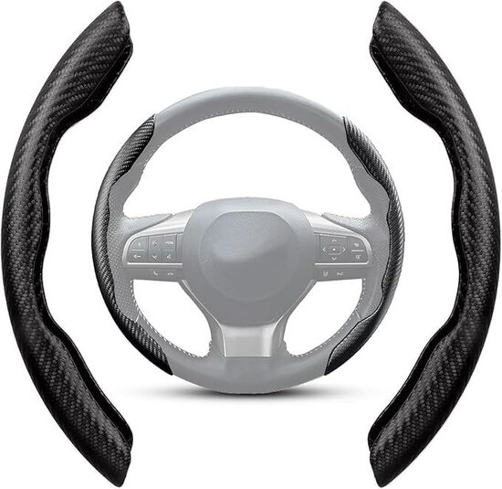 LNGJIN Coprivolante Auto,2 Pezzi - universale Auto,36-40cm Fibra Carbonio