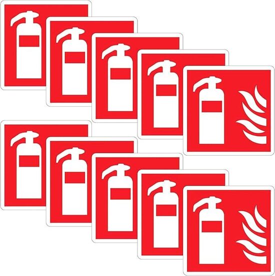 SRTSTR 10Pcs Cartello Estintore PVC Estintore Cartello di Sicurezza