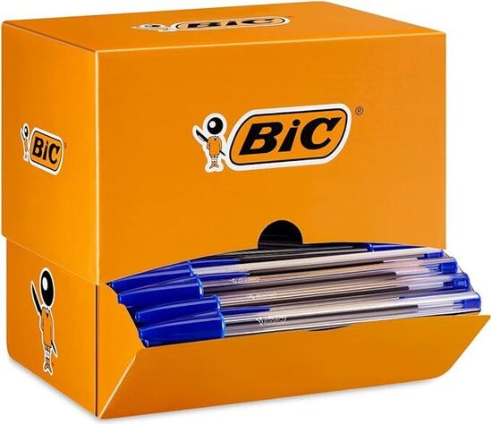 BIC Cristal Original, Penne Blu a Sfera, Punta Media (1 mm), Confezione 150 Unitร