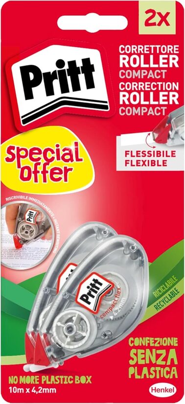 Pritt Flex Roller, Bianchetto a nastro per coprire ogni errore.