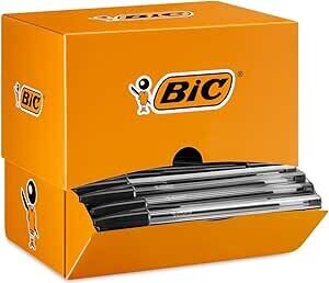 BIC Cristal Original, Penne Nere a Sfera, Punta Media (1 mm), Confezione 150 Unitร
