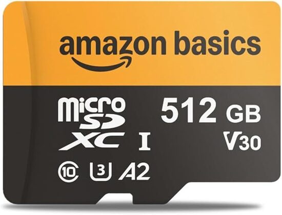 Amazon Basics Scheda microSDXC da 512 GB con Adattatore