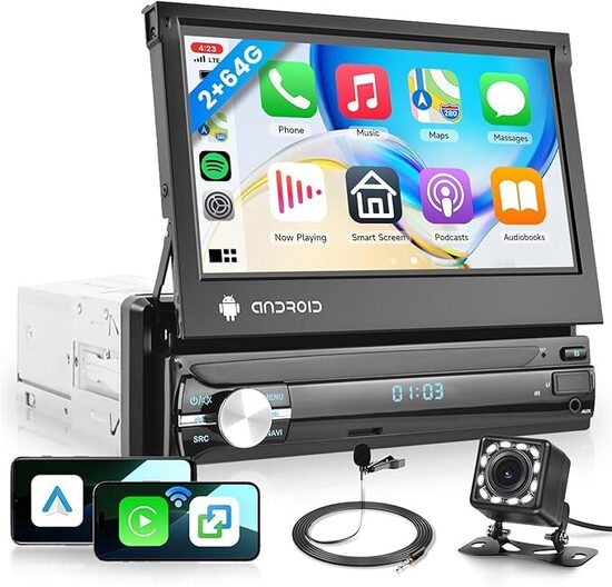 Autoradio 1 Din Android con Navigazione GPS, 7 pollici Touchscreen - Bluetooth (Np)