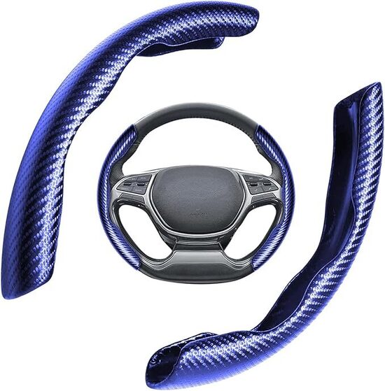 LNGJIN Coprivolante Auto,2 Pezzi - universale Auto,36-40cm Fibra Carbonio