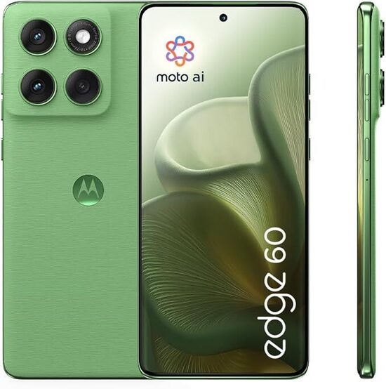 Motorola edge 60 con Moto AI 8/256GB, Fotocamera 50+50+10MP, selfie 50MP, Display 6.67" pOLED 120Hz, MediaTek Dimensity 24M, batteria 5200mAh, ricarica 68W, Android 15, PANTONE Shamrock