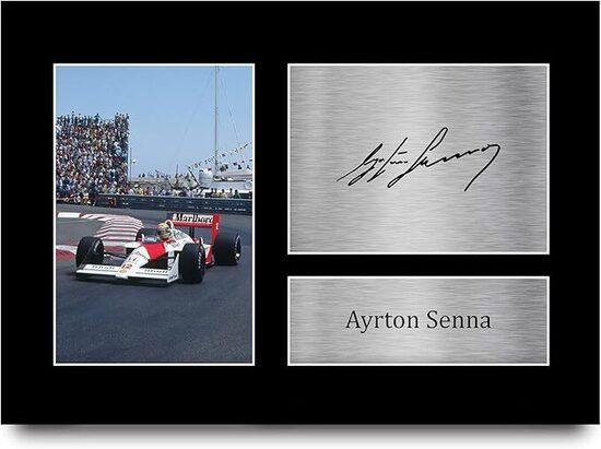 HWC Trading A4 Ayrton Senna Formula 1 Regali Stampati Autografo Firmato Immagine