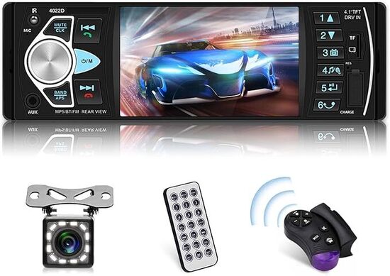 Podofo 1 Din 4.1 Pollici Autoradio con Schermo HD con kit Vivavoce