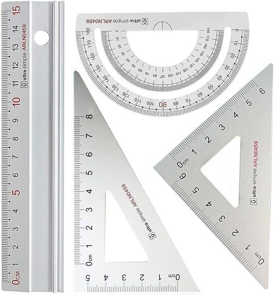 RODMAIE Righello a metallo 4 PCS (bianco)