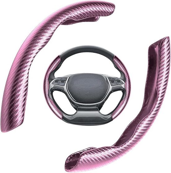 LNGJIN Coprivolante Auto,2 Pezzi - universale Auto,36-40cm Fibra Carbonio