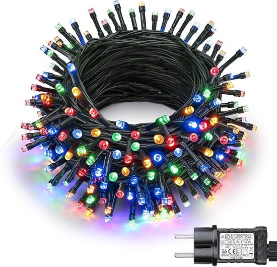 Joomer Luci Natale Esterno Multicolore, 10M 100LED Luci Albero di Natale