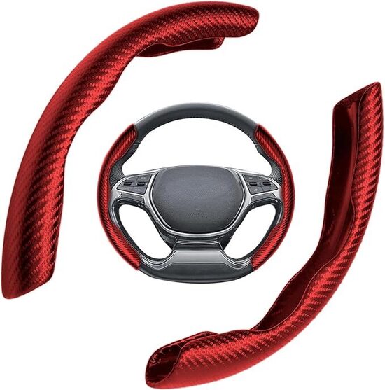 LNGJIN Coprivolante Auto,2 Pezzi - universale Auto,36-40cm Fibra Carbonio