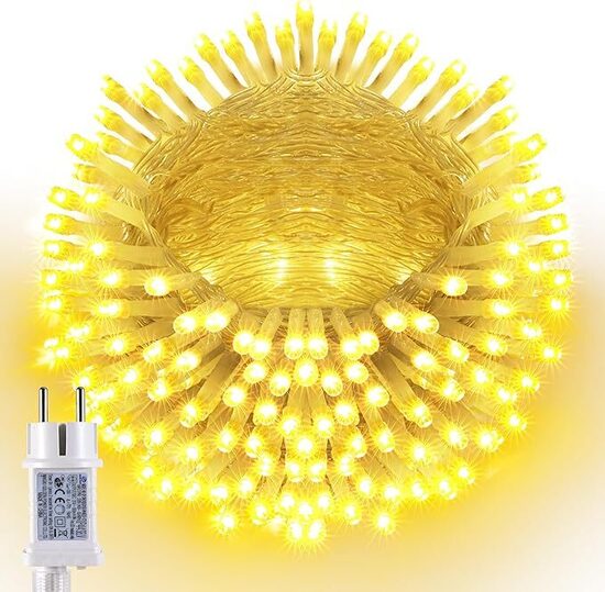 Joomer Luci Natale Esterno Bianco Caldo, 10M 100LED Luci Albero di Natale