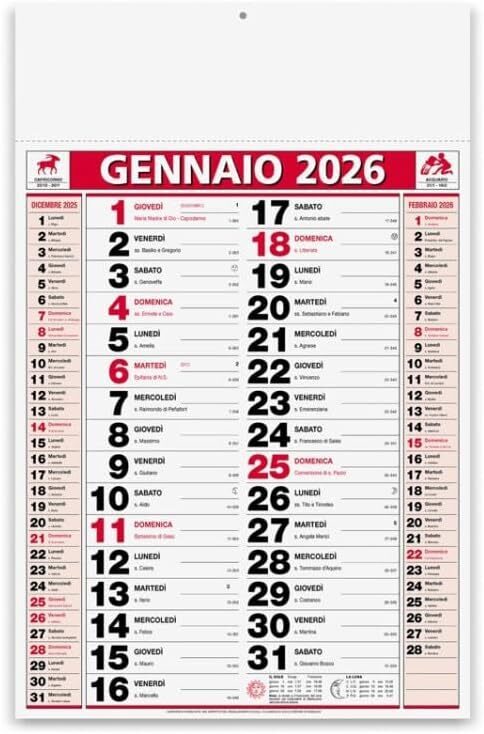 Calendario 2026 da muro