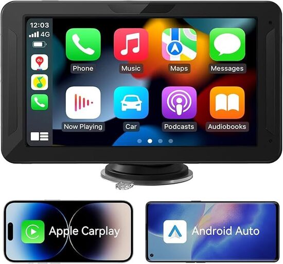 Display wireless Carplay da 7 pollici, touch screen - Android e IOS.