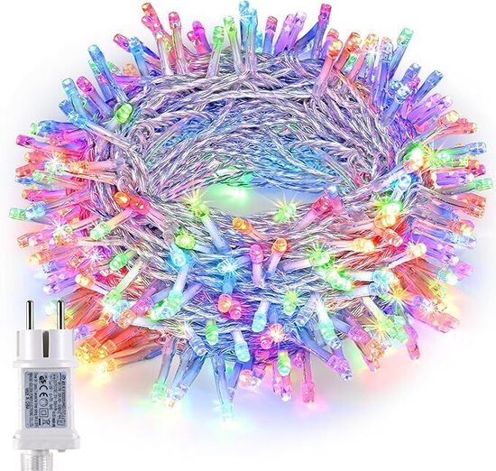 Joomer Luci Natale Esterno Multicolore, 10M 100LED Luci Albero di Natale