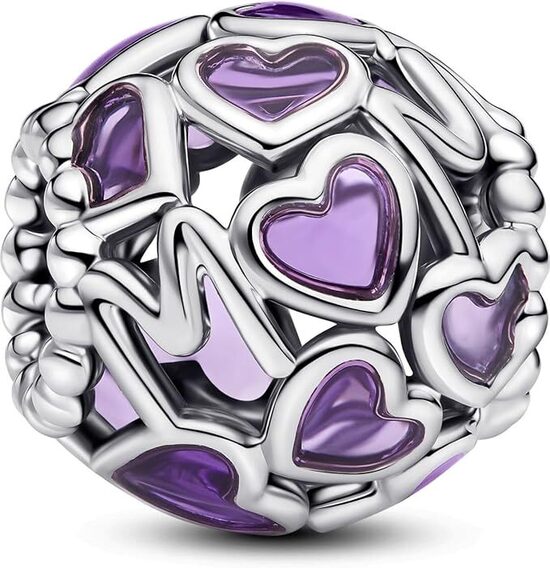 PANDORA Moments 793772C01 Breloque en forme de cœur ouvert en argent sterling Argent sterling