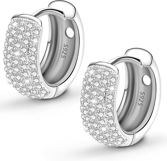 Orecchini argento glitter da Donna