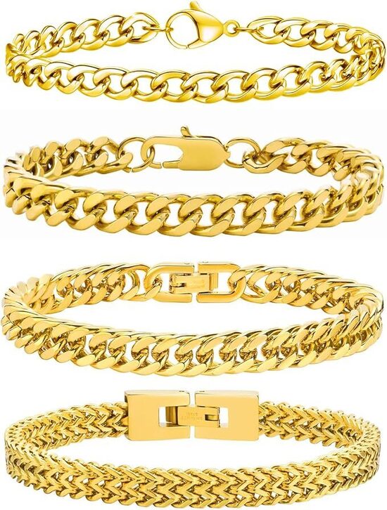 4 Pezzi Bracciale Uomo - 21cm