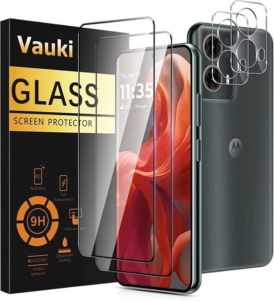 Vauki Vetro Temperato per Motorola Moto G85 5G Pellicola Protettiva con Protezione Fotocamera [2+2 Pezzi]