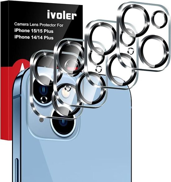 4 vetrini di protezione fotocamera per iPhone 14 e 15