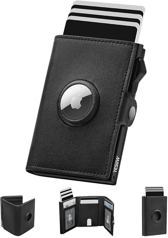 YESIIW Portafoglio Airtag Acapacità Enorme Portafoglio Uomo con 7 Scomparti
