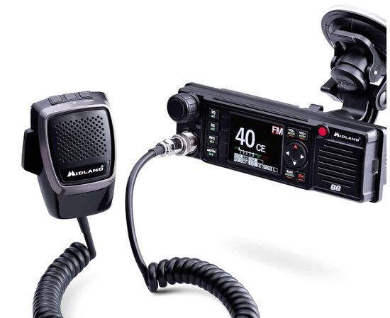 Midland - Radio CB M88 Veicolare Senza Licenza, Ricetrasmittenti Professionali per Tutti Scomparti DIN, Auto Camion Camper