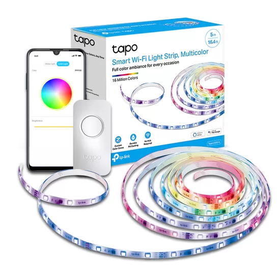 Tapo L920-5 Striscia LED Smart Wi-Fi Multicolore 5m, Zone Colore, Rivestimento Esterno, Controllo Vocale con Alexa